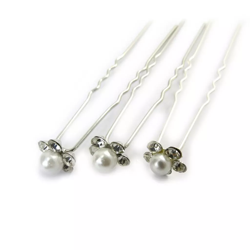 les trésors de lily Trio chignon 'Sissi' blanc (cristal) [L9544]