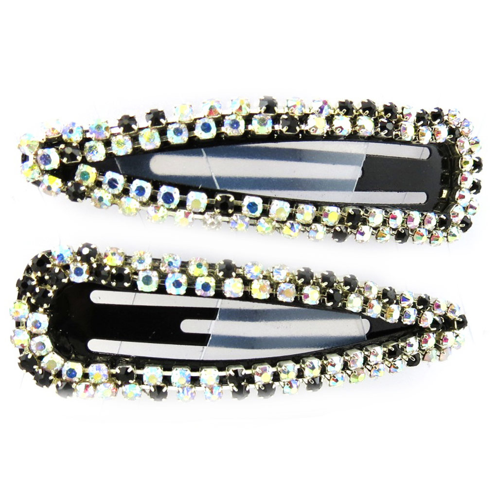 Barrettes Créateur \'Sissi\' blanc (cristal) - 60x17 mm - [M0699]