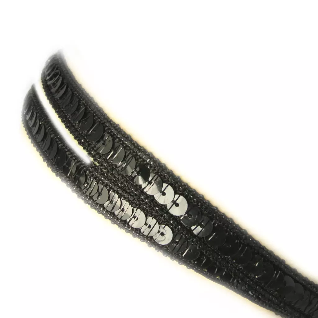 les trésors de lily Bandeau souple 'Scarlett' noir 12 mm (paillettes) [M1816]