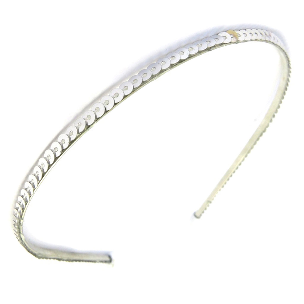 Serre-Tête créateur \'Scarlett\' argenté - 4 mm - [M5621]