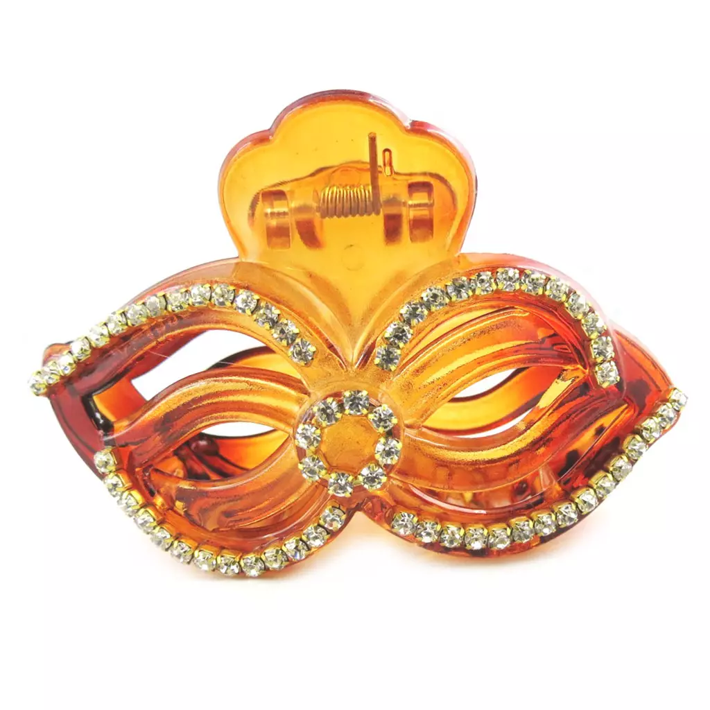 les trésors de lily Pince créateur 'Scarlett' ambre strass 85x55 mm [M7583]