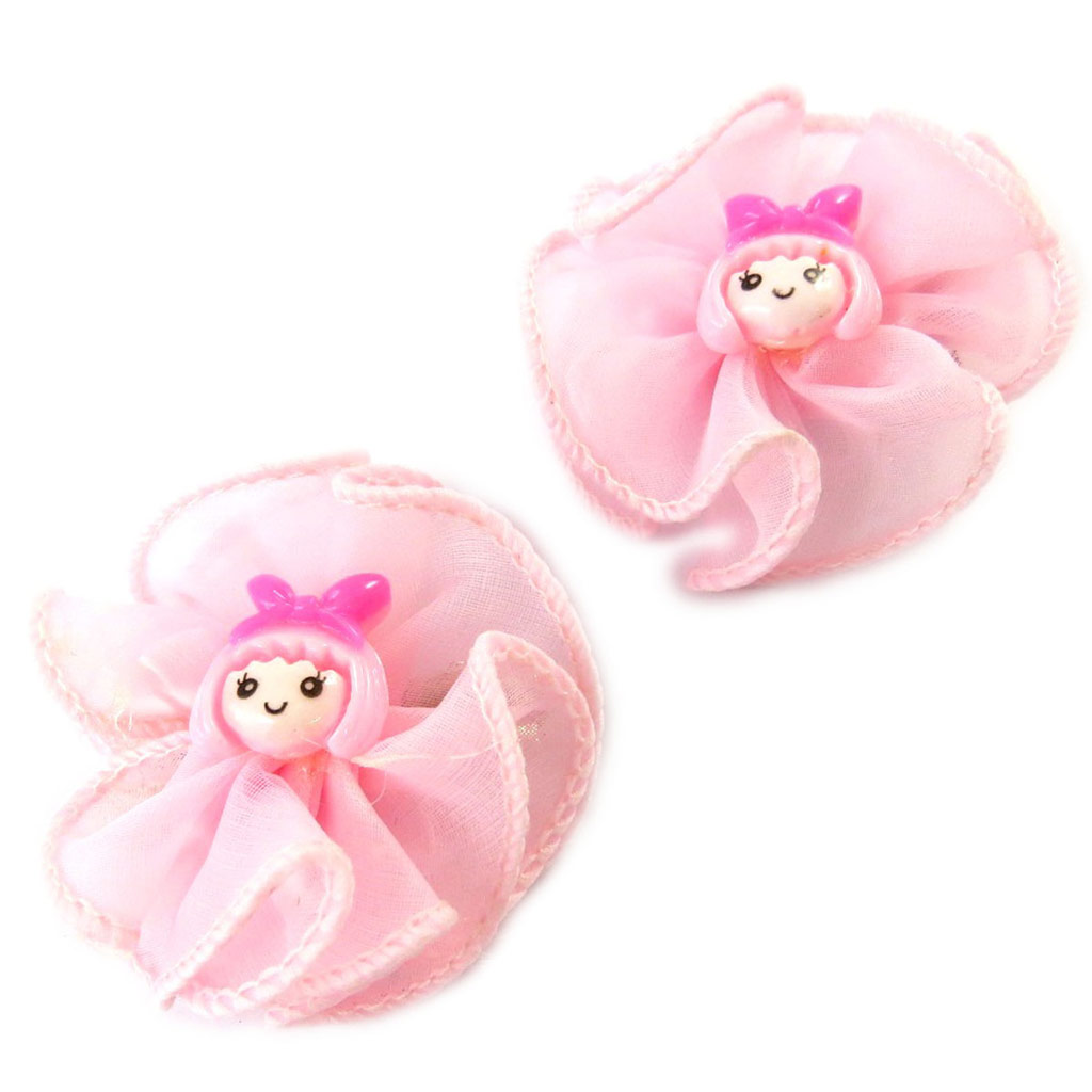 Paire de barrettes \'Scarlett\' rose pâle - 45 mm - [N7291]