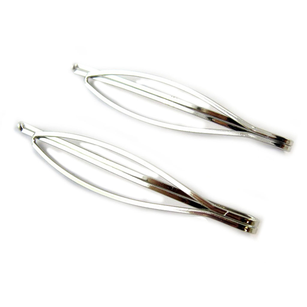 Barrettes créateur \'Simplicité\' argenté - 6 cm - [N8233]