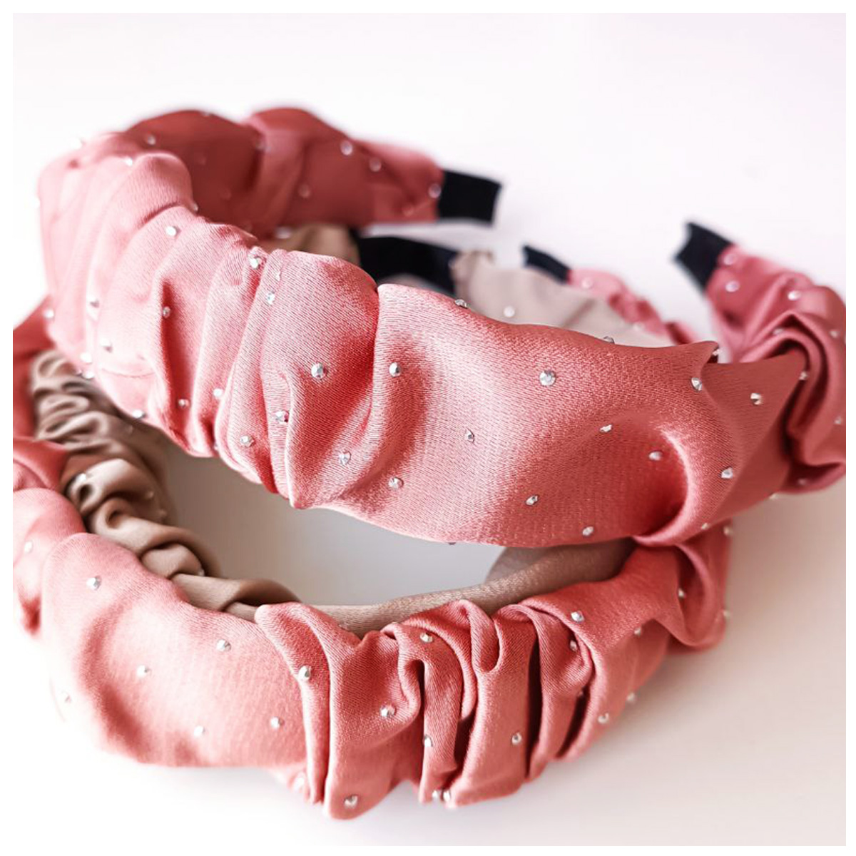 Serre-Tête créateur \'Scarlett\' rose - 3 cm - [R7579]
