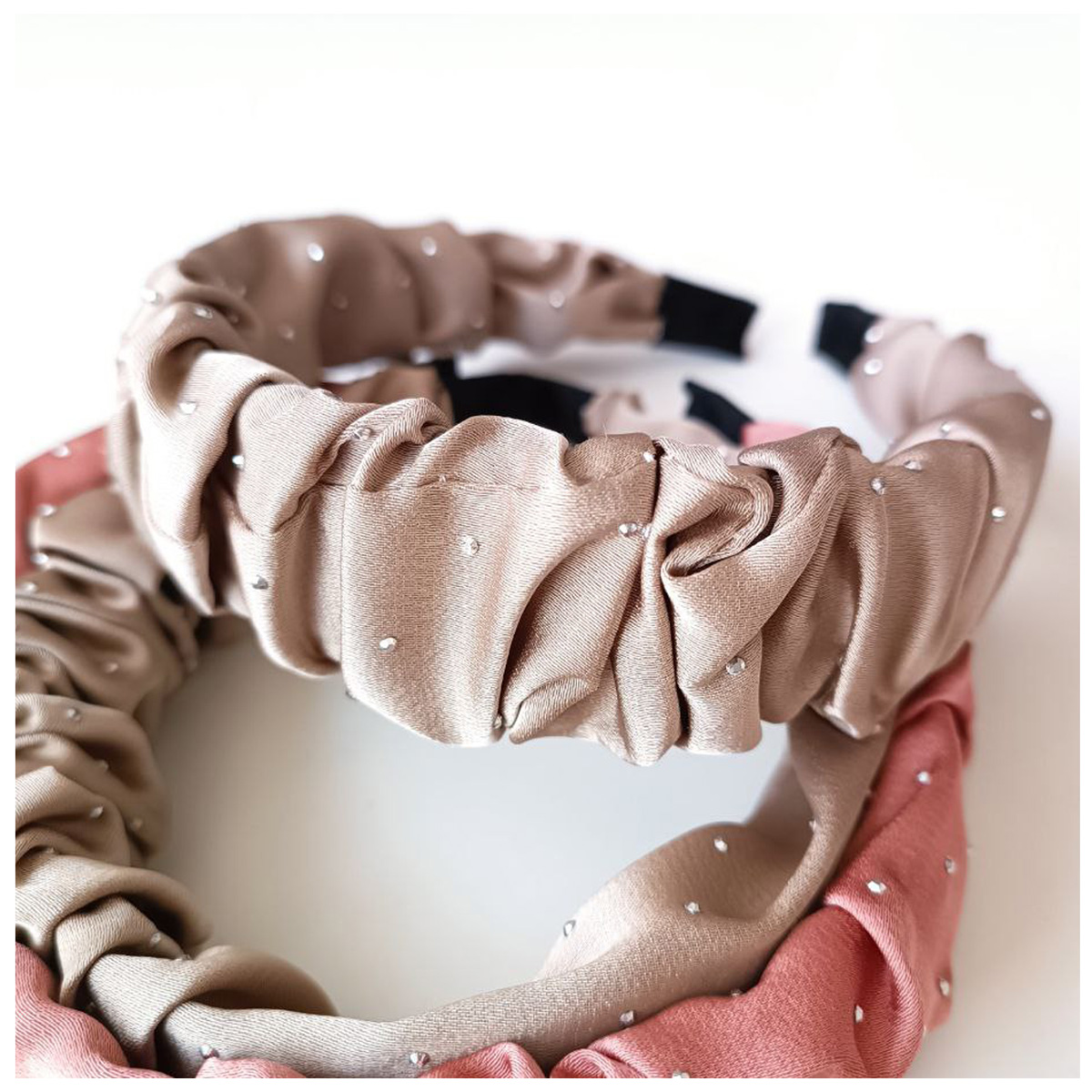Serre-Tête créateur \'Scarlett\' taupe - 3 cm - [R7580]