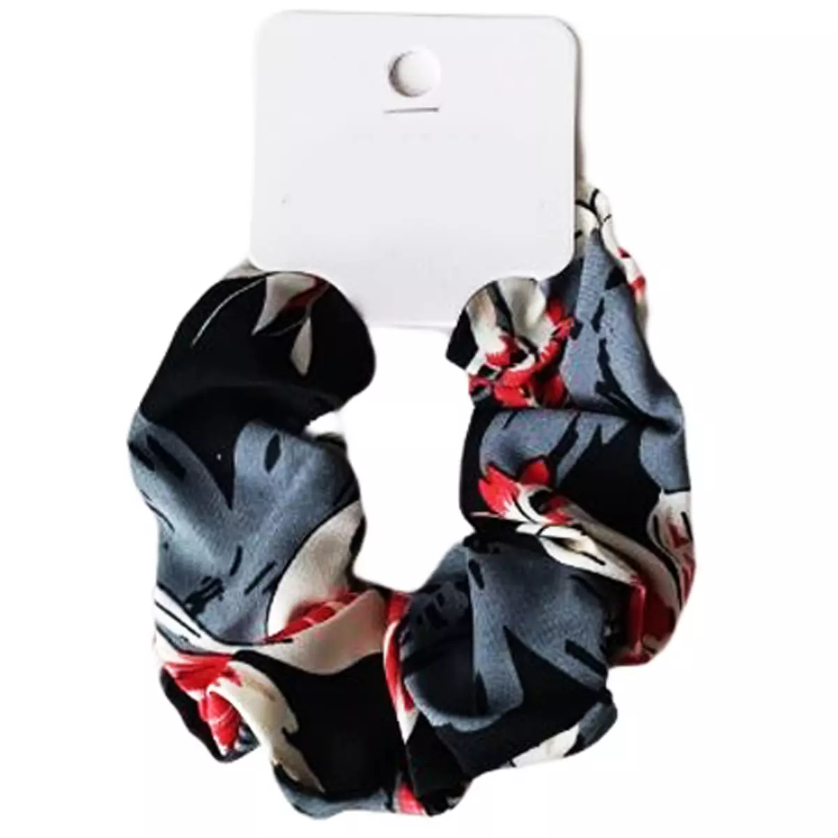 les trésors de lily Chouchou soie 'Scarlett' noir gris largeur 4 cm [R7585]
