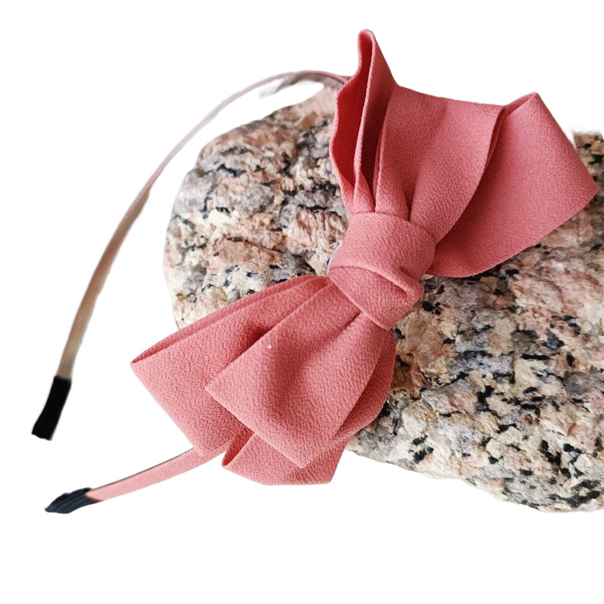 Serre-Tête créateur \'Scarlett\' vieux rose - 10x5 cm - [R7598]