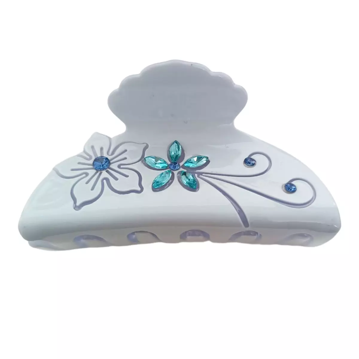les trésors de lily Pince crabe créateur 'Sissi' bleu (strass) 70x35 mm [R7633]