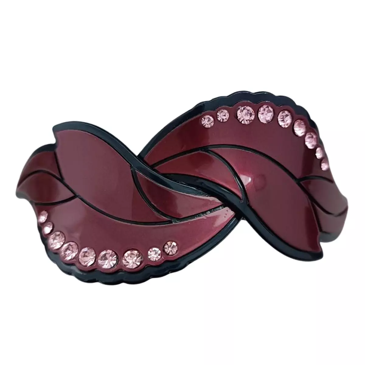 les trésors de lily Barrette créateur 'Sissi' bordeaux 90x35 mm [R7662]