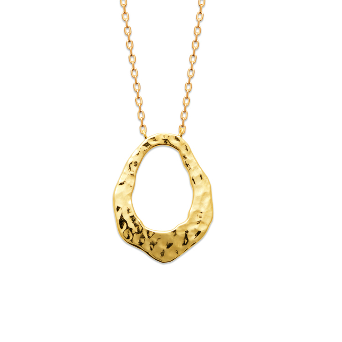 Collier Plaqué Or \'Cléopatra\' doré martelé - 23x18 mm - [R7711]