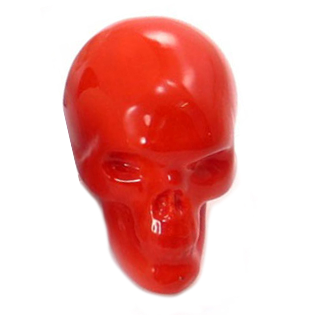 Figurine résine \'Tête de Mort\' rouge - 30x55x40 mm - [R7759]