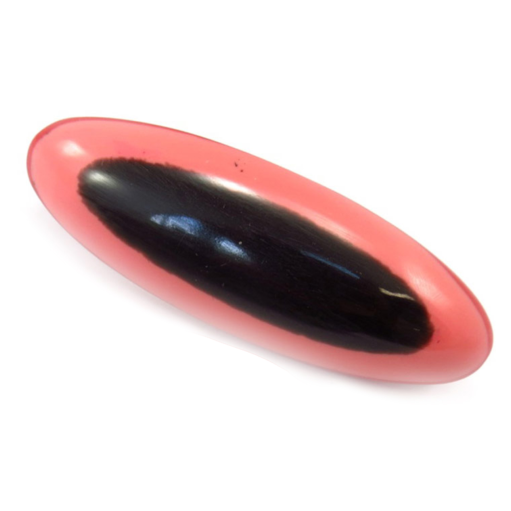 Barrette résine \'Coloriage\' noir rose - 11x3 cm - [R7763]