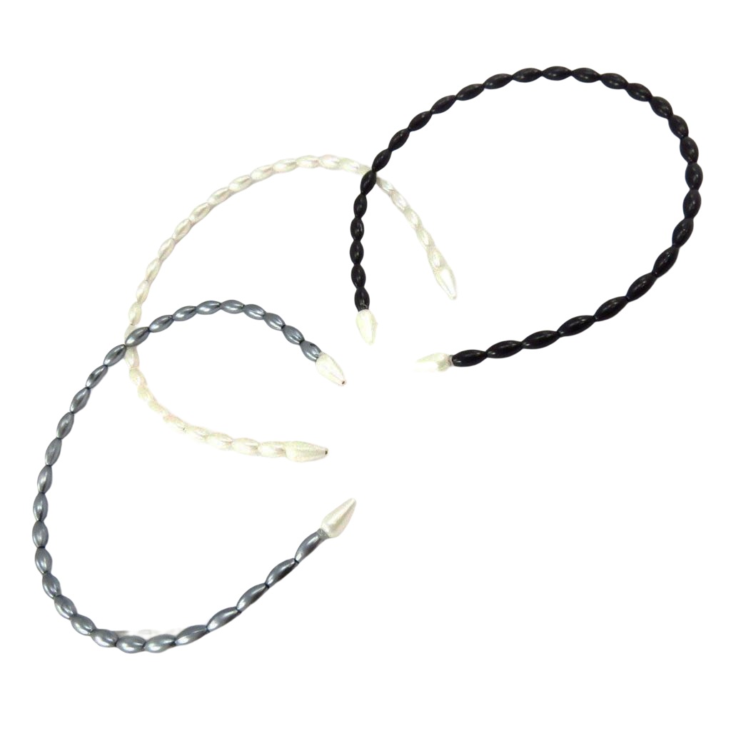 Serre-tête perles \'Perla\' ivoire - 5 mm - [R7784]