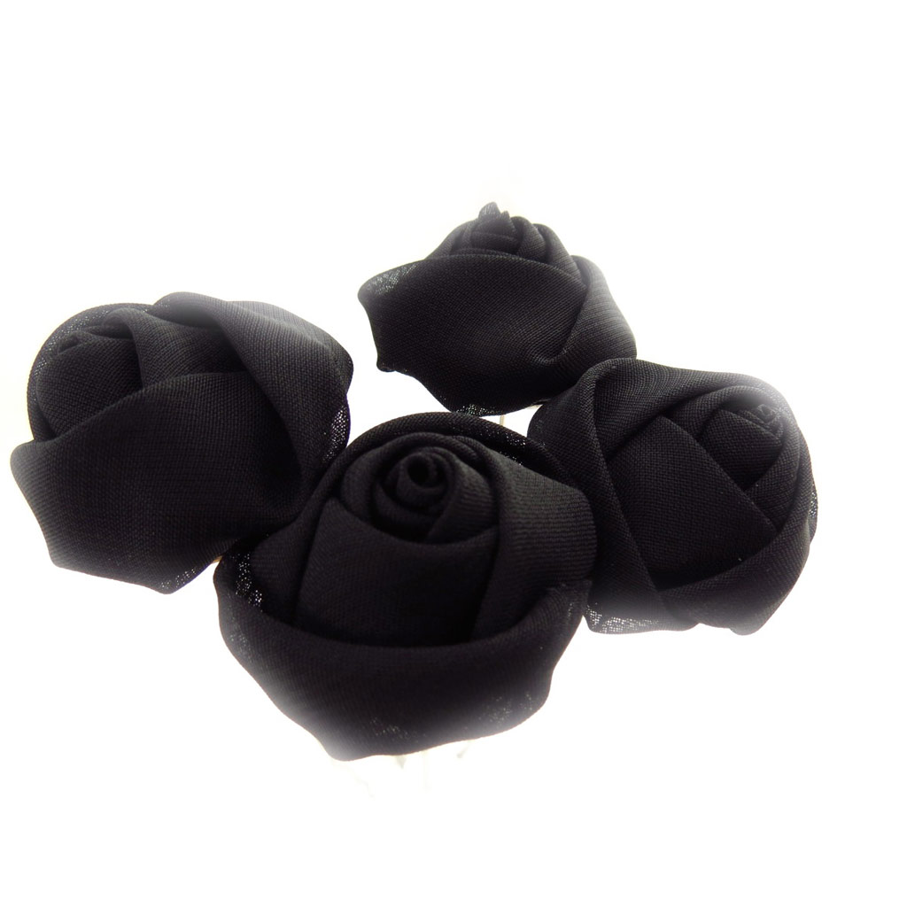 Picot à chignon \'Scarlett\' noir - 35 mm - [R7816]