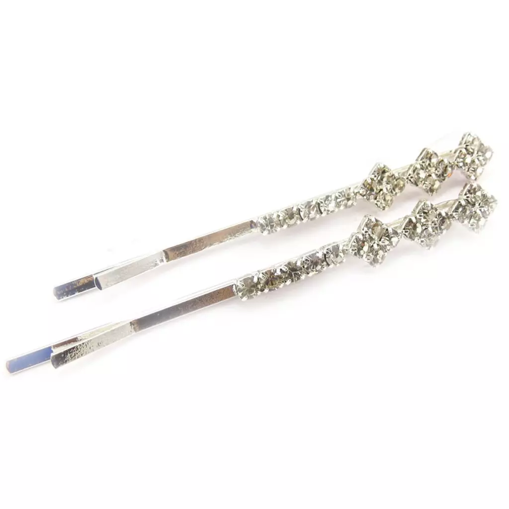 les trésors de lily 2 barrettes créateur 'Sissi' blanc 60x7 mm [R7824]