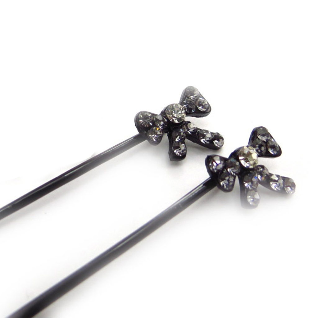 Set de 2 barrettes \'Sissi\' gris  - 53x11 mm - [R7827]