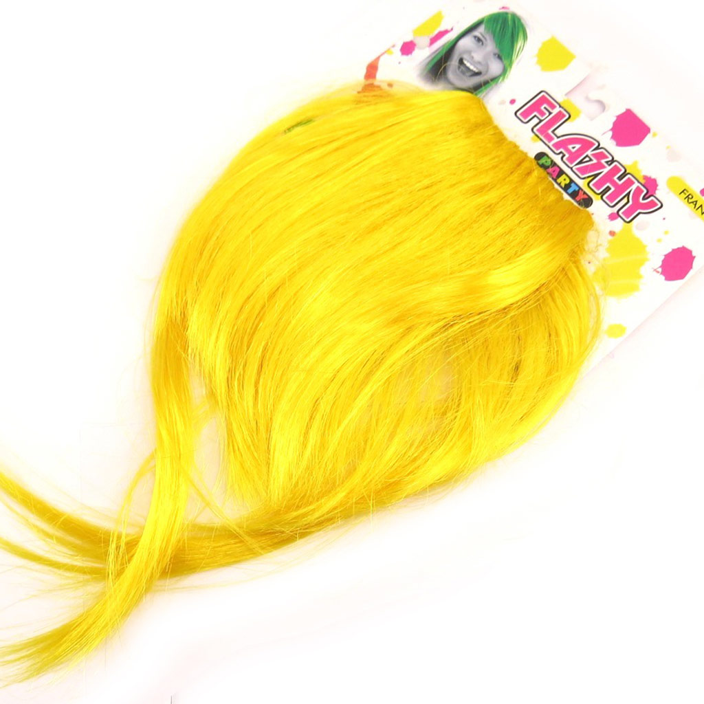 Frange \'Coloriage\' jaune (faux cheveux) - environ 12x15 cm - [R7850]