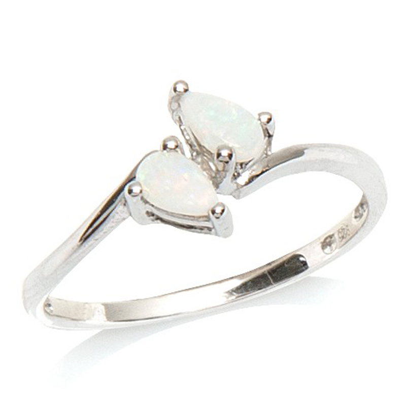 Bague Argent \'Déesse Opale\' Blanc argenté (rhodié) - 7 mm - [E8680]