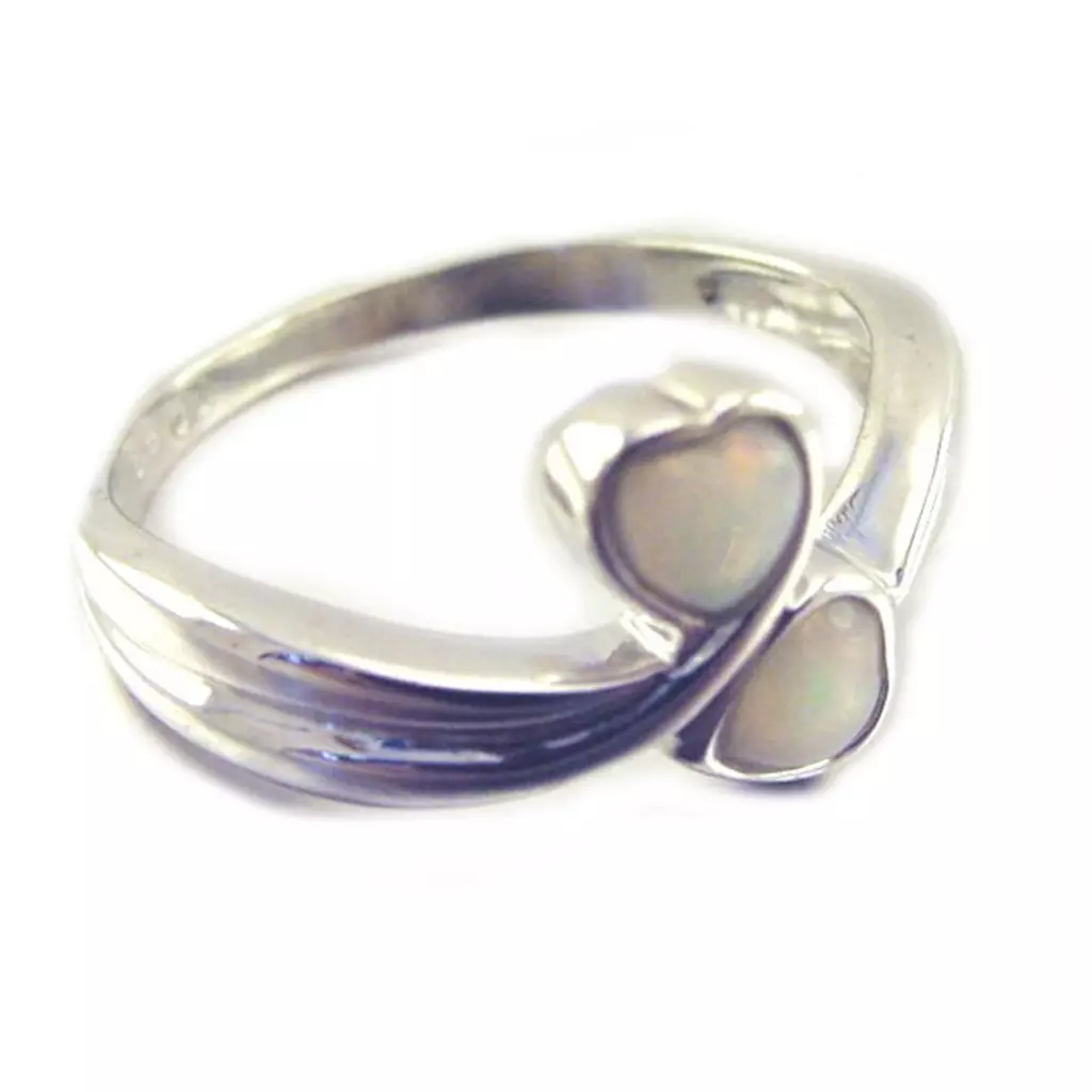les trésors de lily Bague Argent 'Déesse Opale' Blanc argenté (rhodié) 10 mm [E8683]