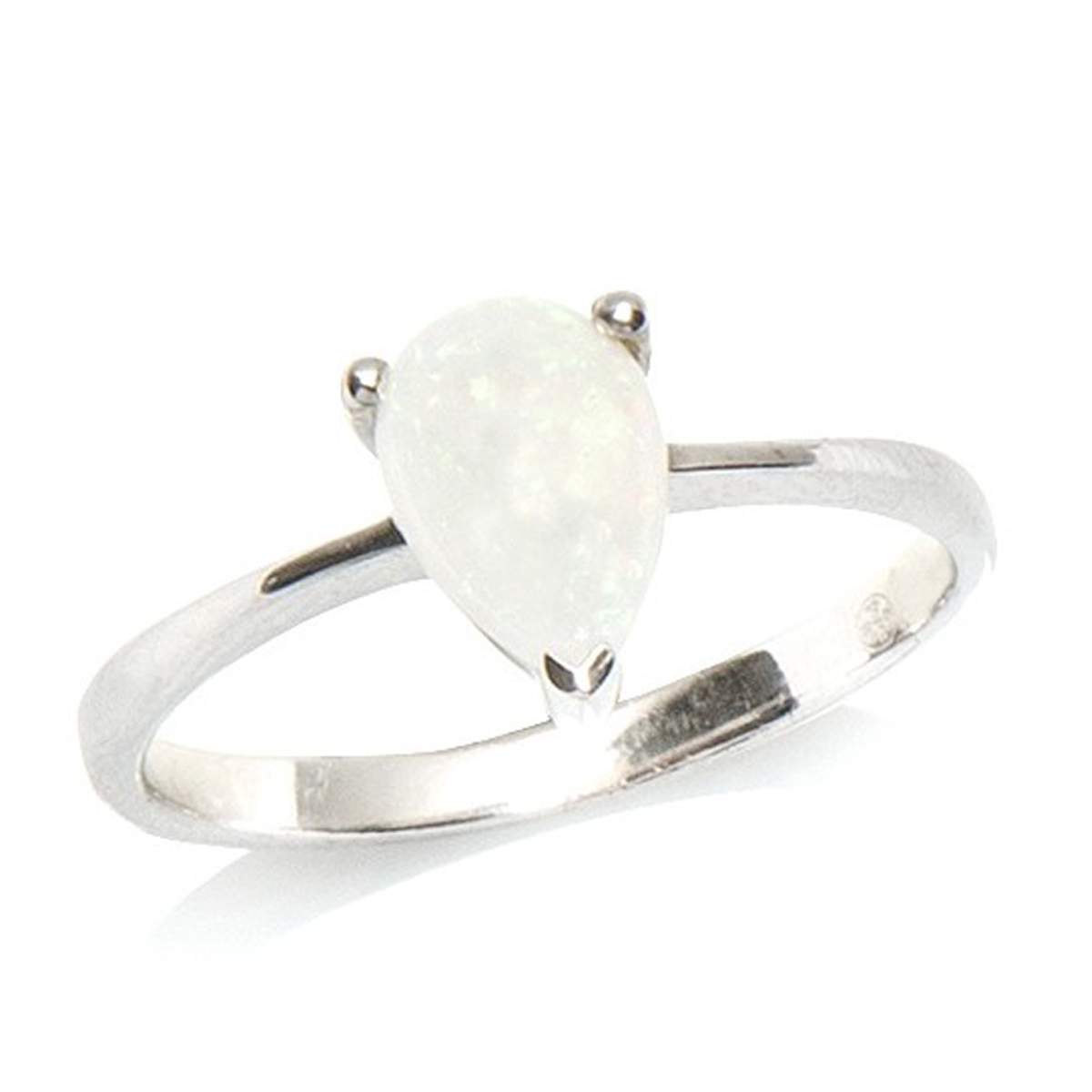 Bague Argent \'Déesse Opale\' Blanc argenté (rhodié) - 6x8 mm - [G8696]