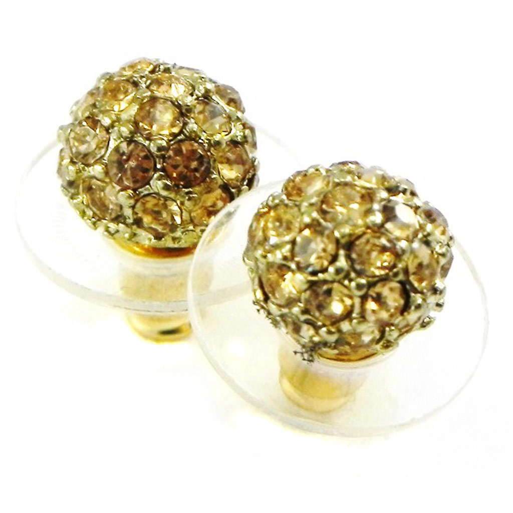 Boucles Créateur \'Sissi\' ambre doré - 8 mm - [G9468]