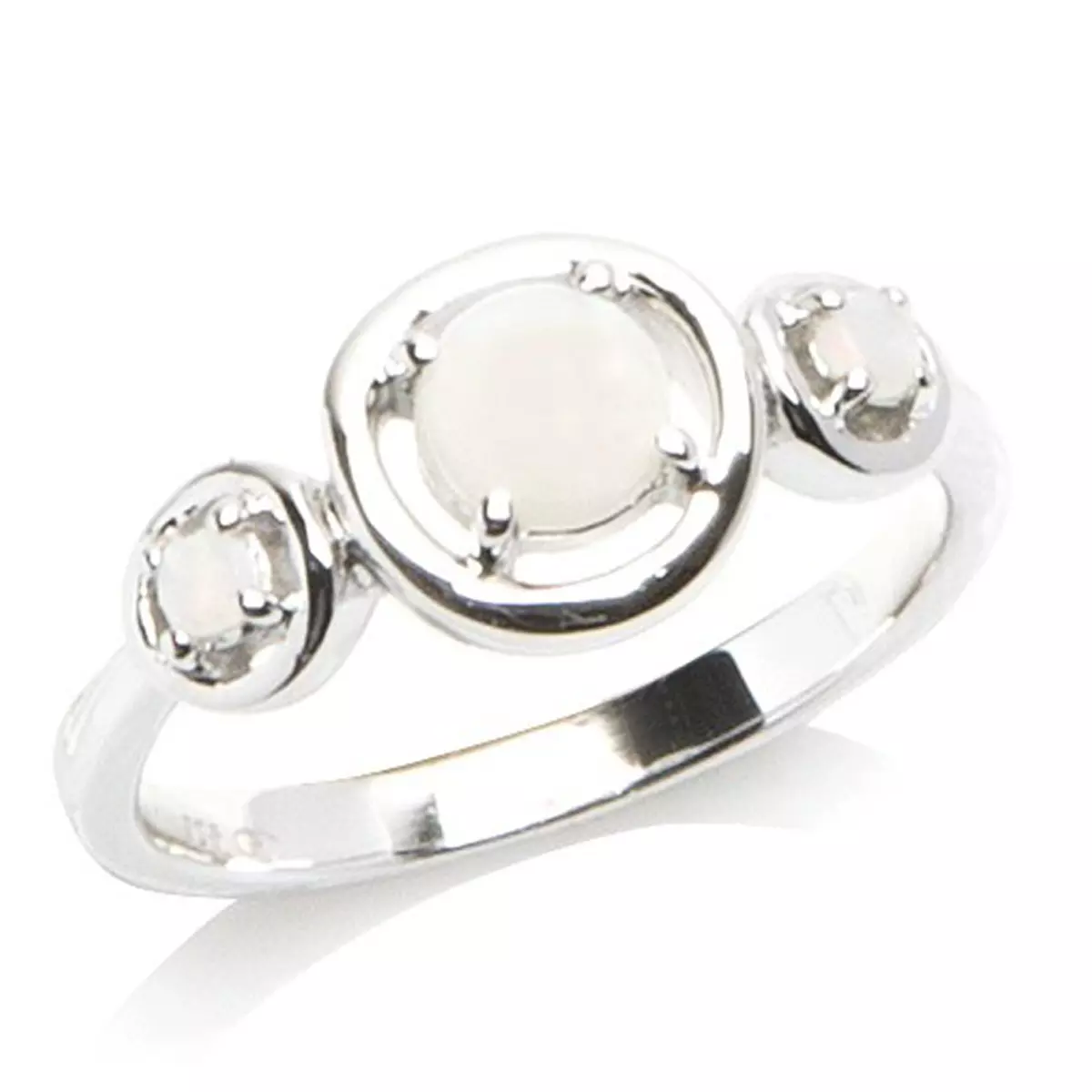 les trésors de lily Bague Argent 'Déesse Opale' Blanc argenté (rhodié) 17x8 mm [J5697]