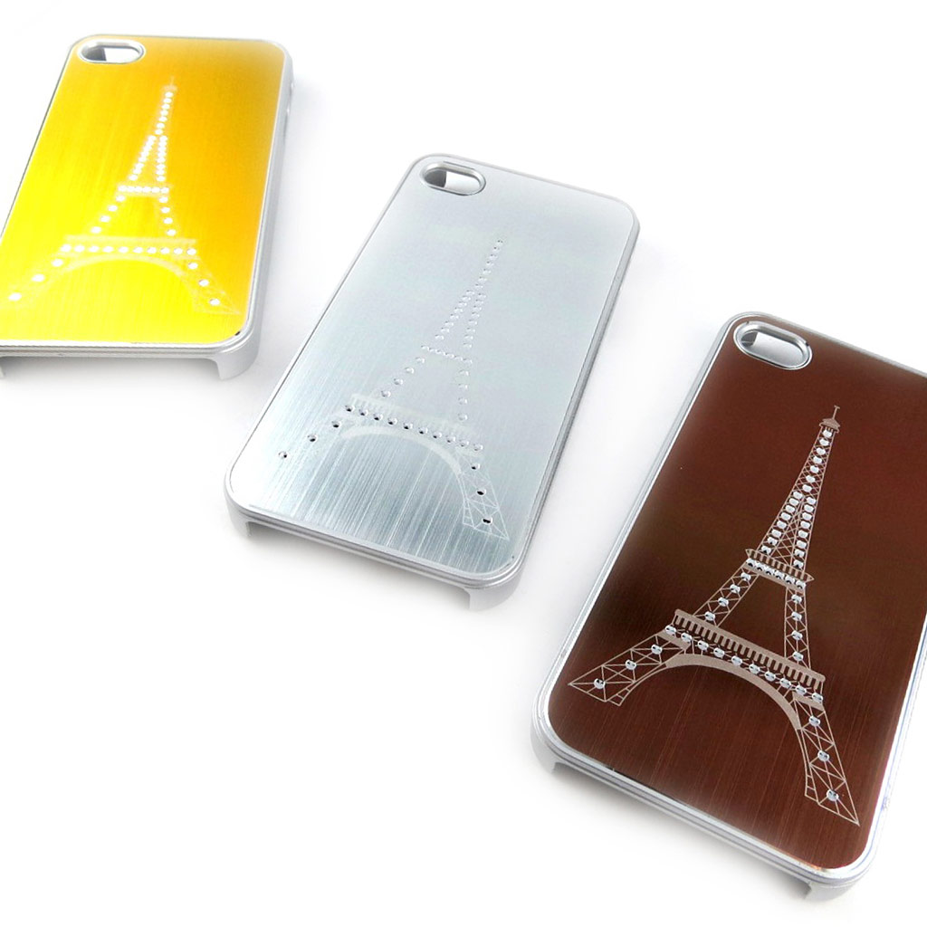 3 coques créateur \'Tour Eiffel\' Iphone 4 4S (doré argenté marron) - [K7492]