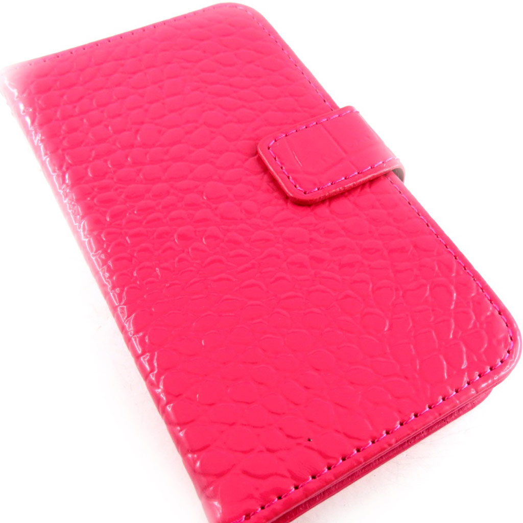 Coque téléphone \' Scarlett\' fuschia croco (iPhone 4 4s) - [K7497]