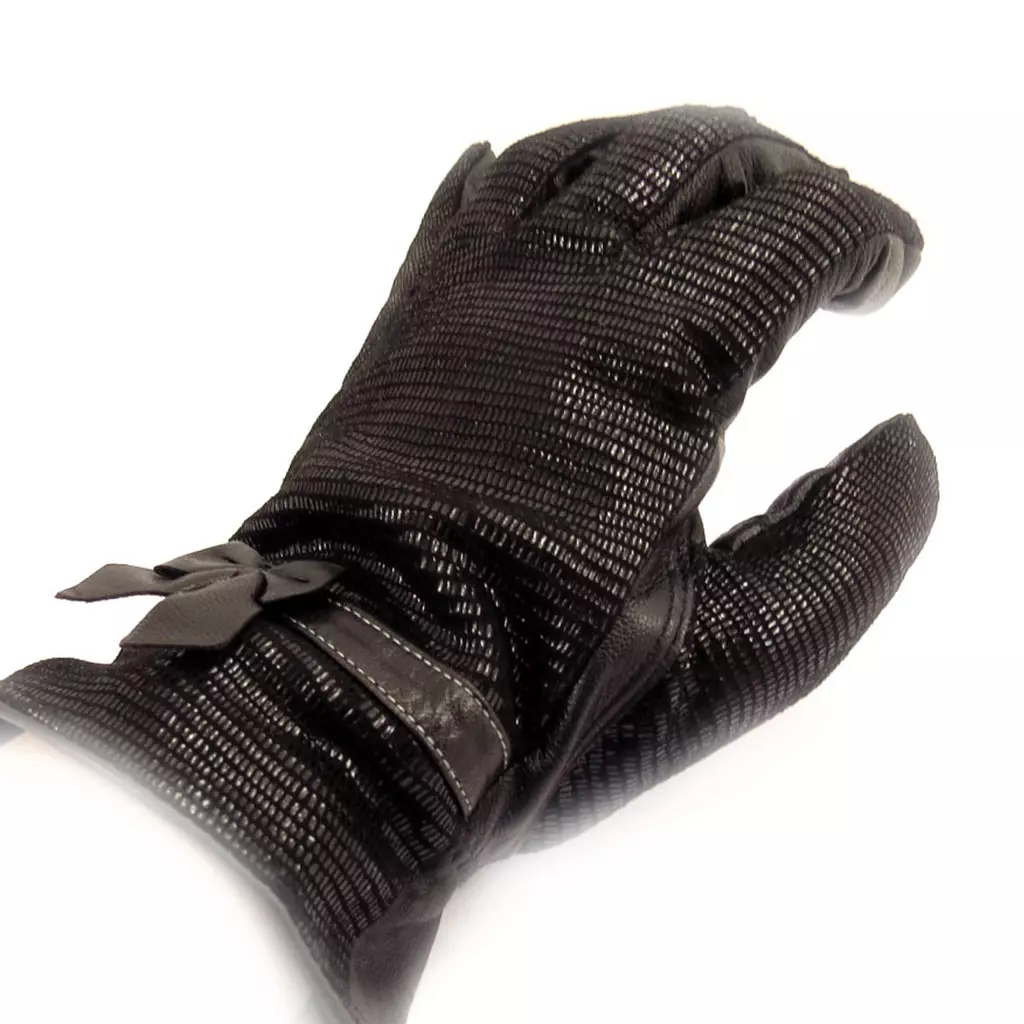 les trésors de lily Gants femme cuir 'Scarlett' noir taille unique [K7592]