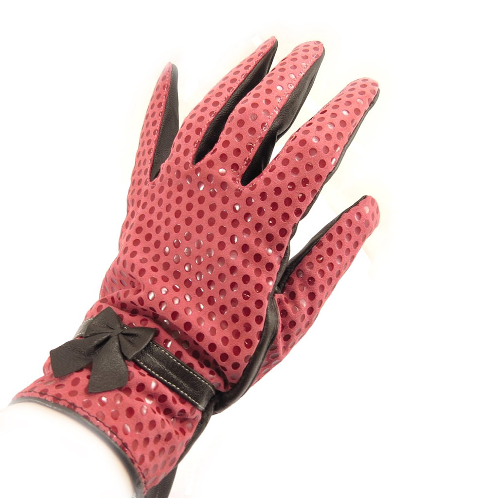 Gants femme cuir \'Scarlett\' rouge - taille unique - [K7596]