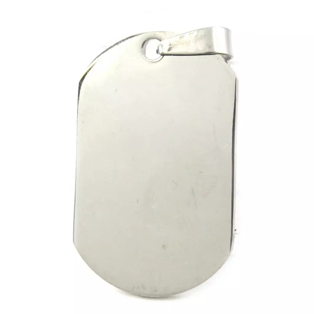 les trésors de lily Pendentif acier 'Plaque Américaine' argenté 37x23 mm [M1830]
