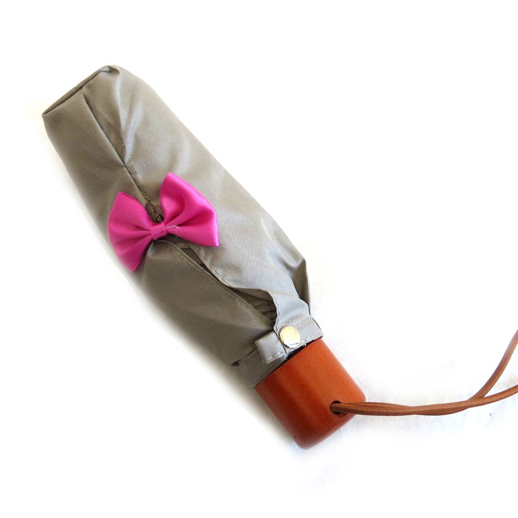 Parapluie mini Neyrat \'Noeud Romantique\' taupe - 18 cm - [M2630]