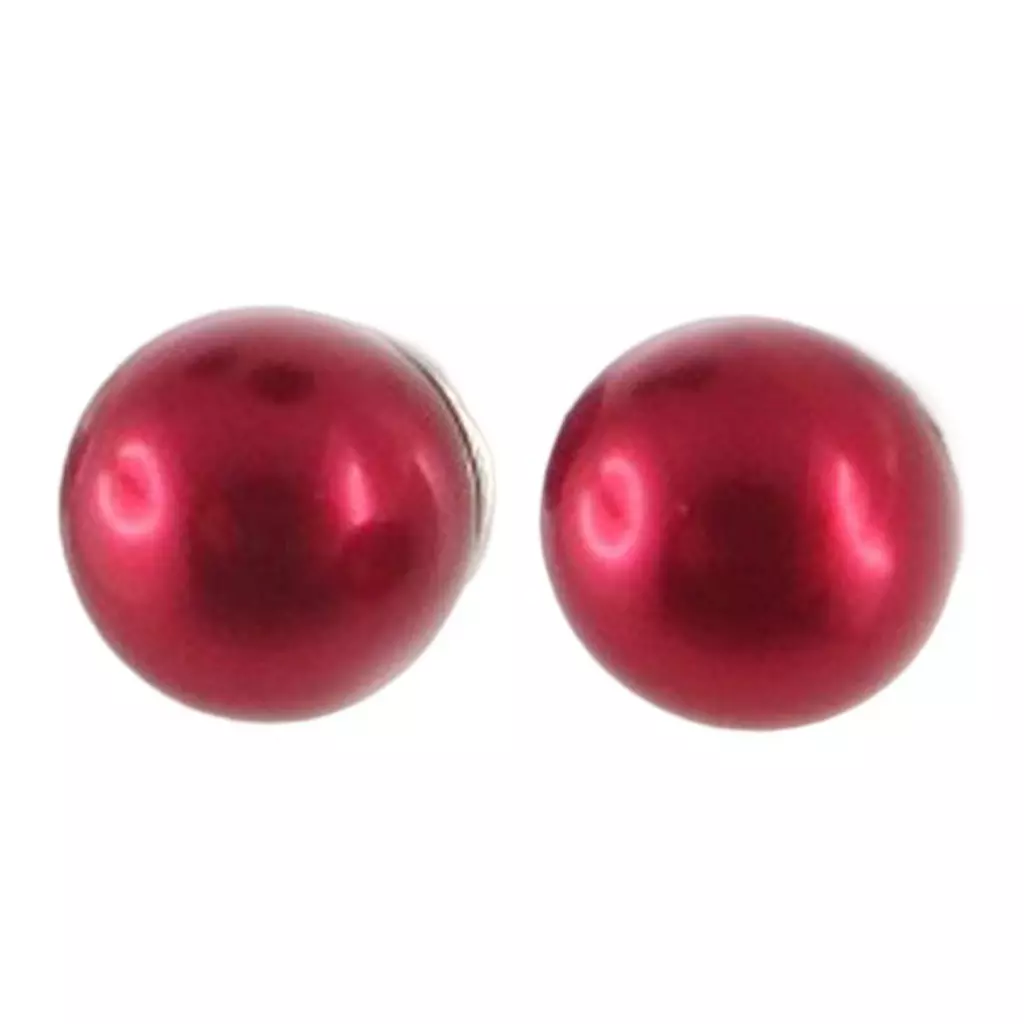les trésors de lily Boucles d'oreilles 'Perla' rouge 8 mm [R8001]
