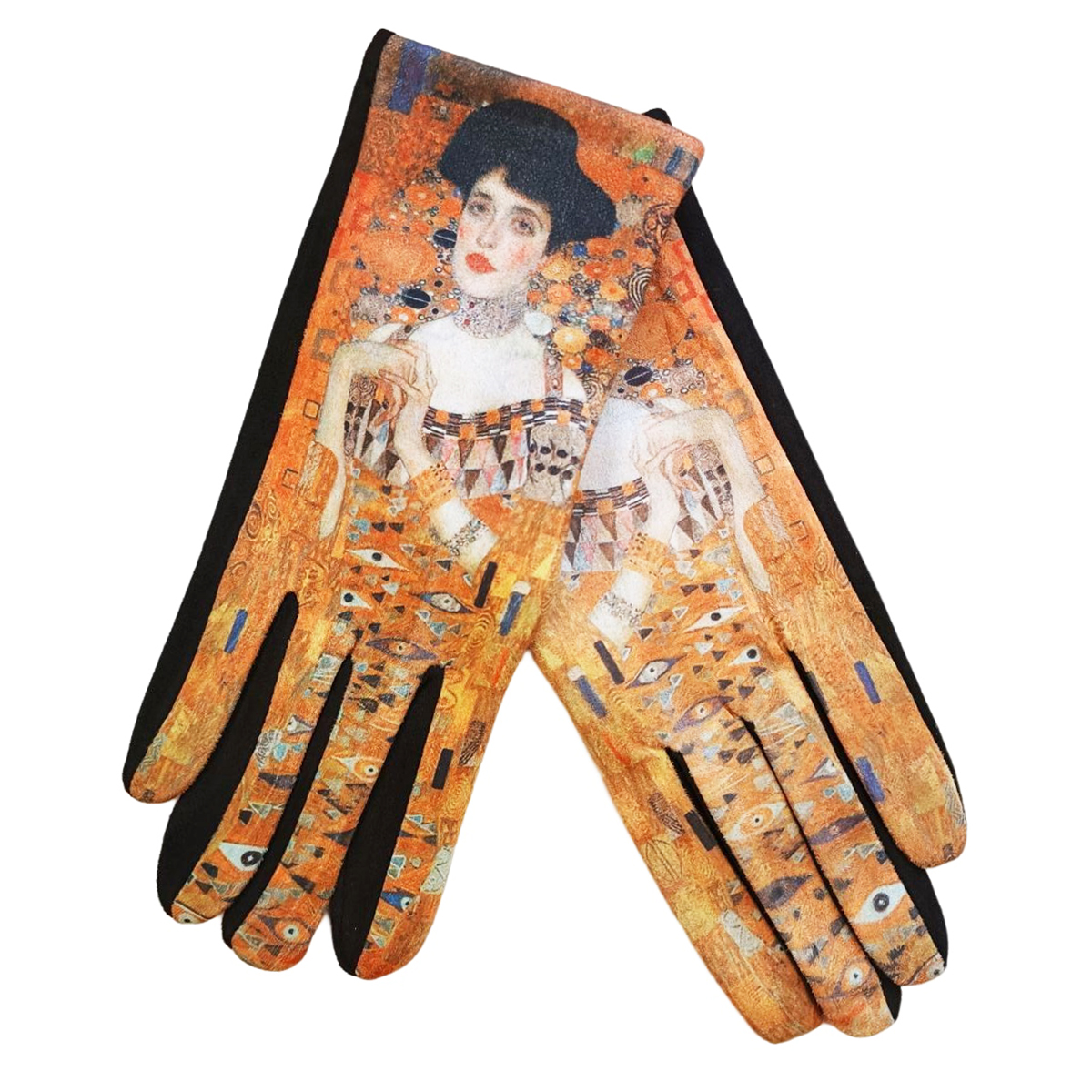 Gants femme hiver tactiles colorés polaire tableau peinture Klimt