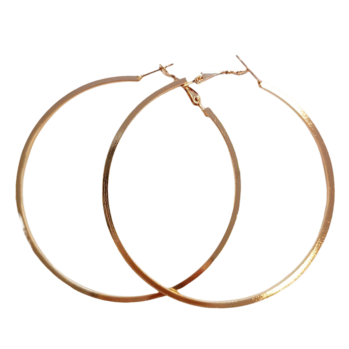 Créoles \'Chorégraphie\' doré Ø 70 mm 2 mm (maille carrée) - [R8043]