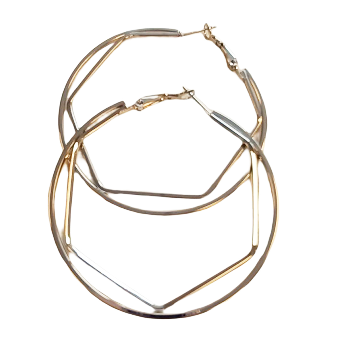 Créoles \'Chorégraphie\' argenté Ø 55 mm 2 mm  - [R8103]