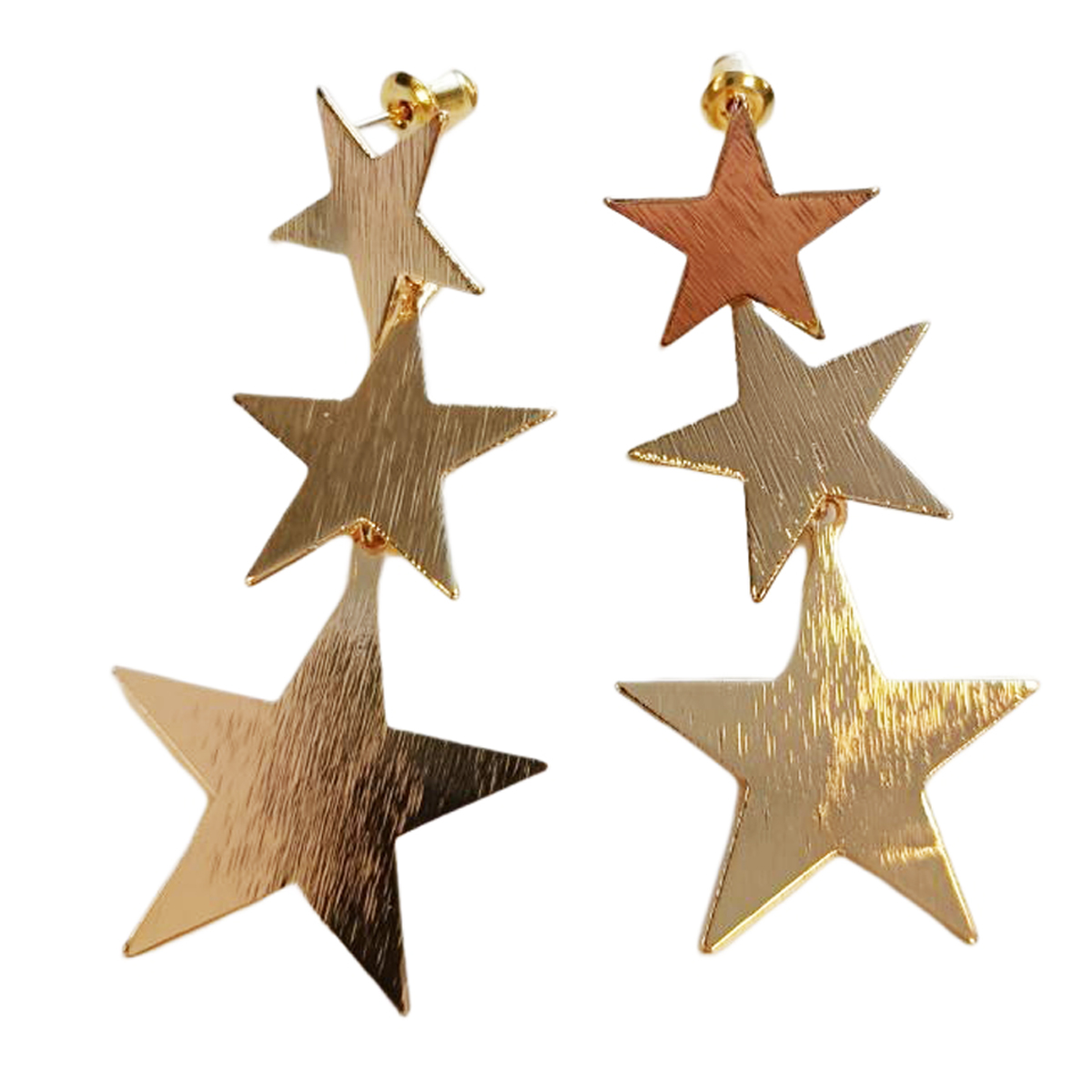 Boucles créateur \'Cléopatra\' doré - 70x16 mm (étoiles) - [R8117]