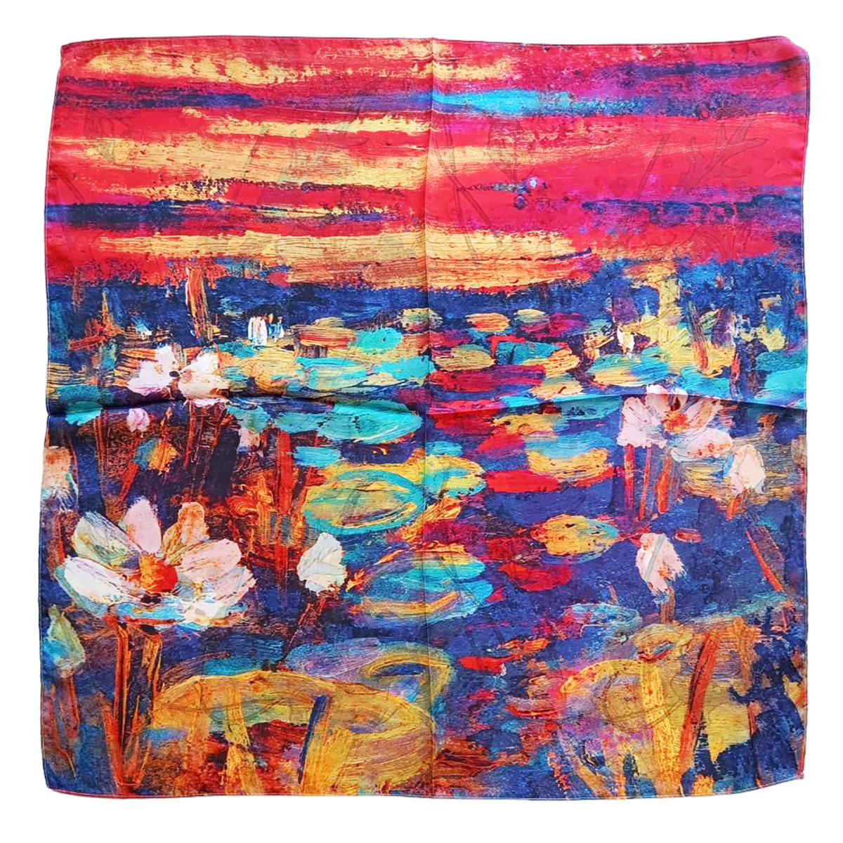 Carré en soie \'Beaux Arts\' multicolore -  70x70 cm - [R8140]