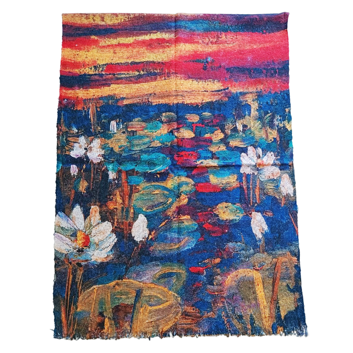 Écharpe laine bouclé \'Beaux Arts\' multicolore - 180x70 cm - [R8143]