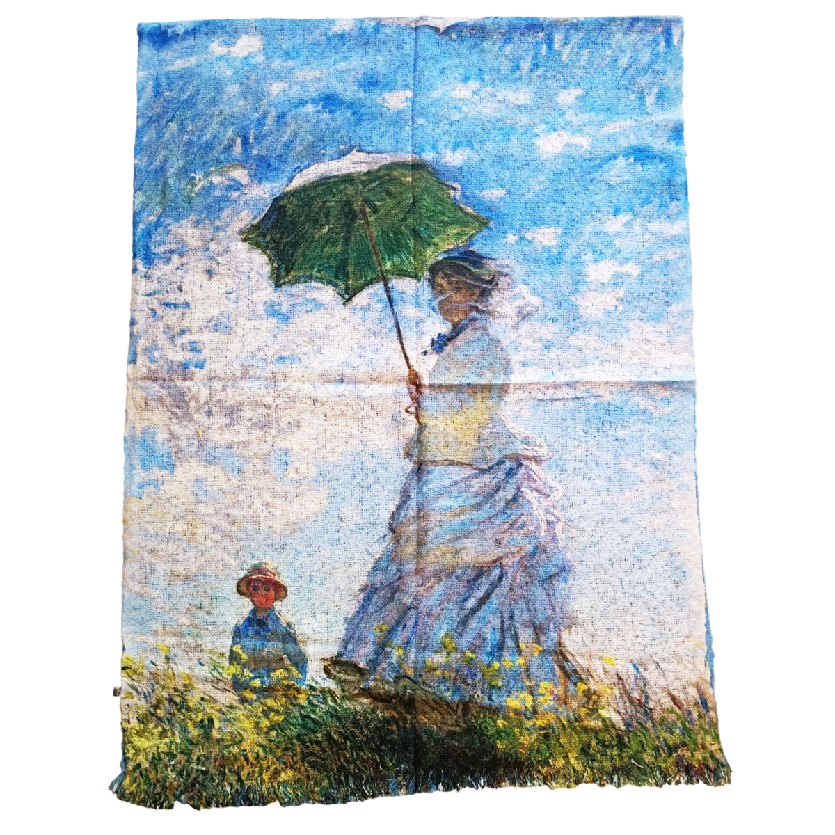 Écharpe laine bouclé \'Claude Monet\' Femme à l\'Ombrelle - 180x70 cm - [R8144]