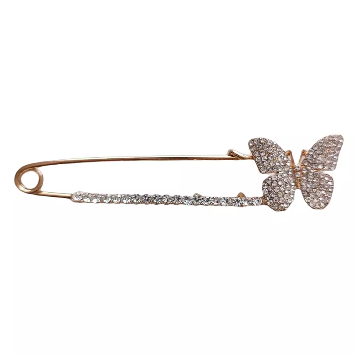 les trésors de lily Broche Créateur 'Sissi' blanc doré (papillon) 88x20 mm [R8175]