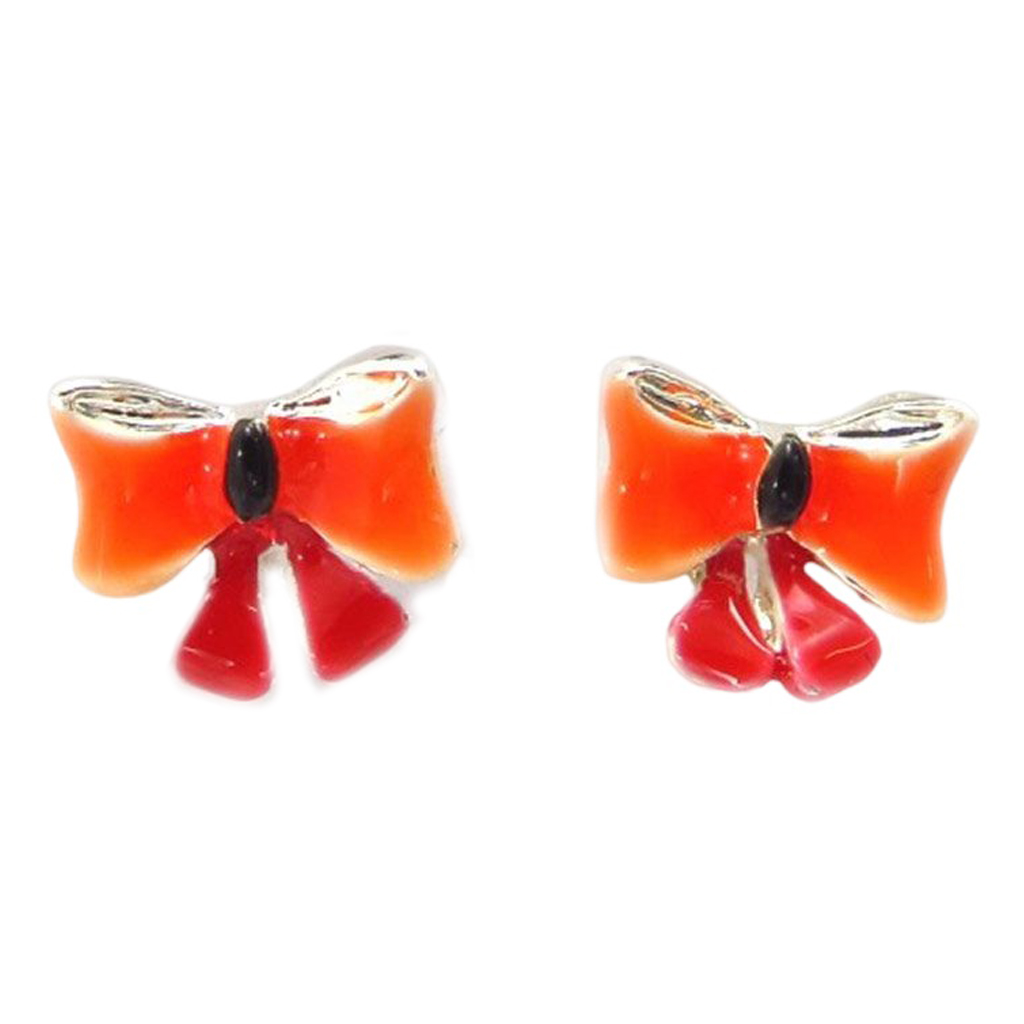 Boucles Créateur \'Nœud Romantique\' orange - 12x10 mm - [R8188]