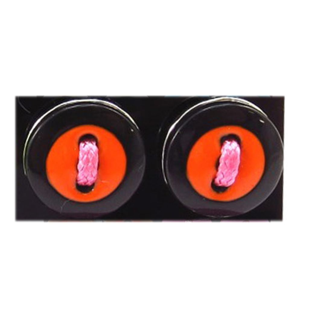 Boucles d\'oreilles \'Boutons\' orange marron - 13 mm - [R8192]