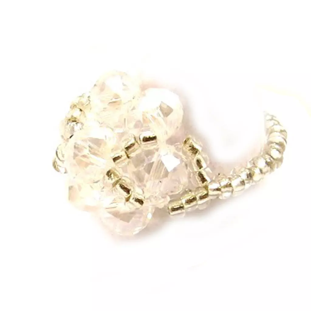 les trésors de lily Bague ajustable perles 'Scarlett' blanc 15 mm [R8210]