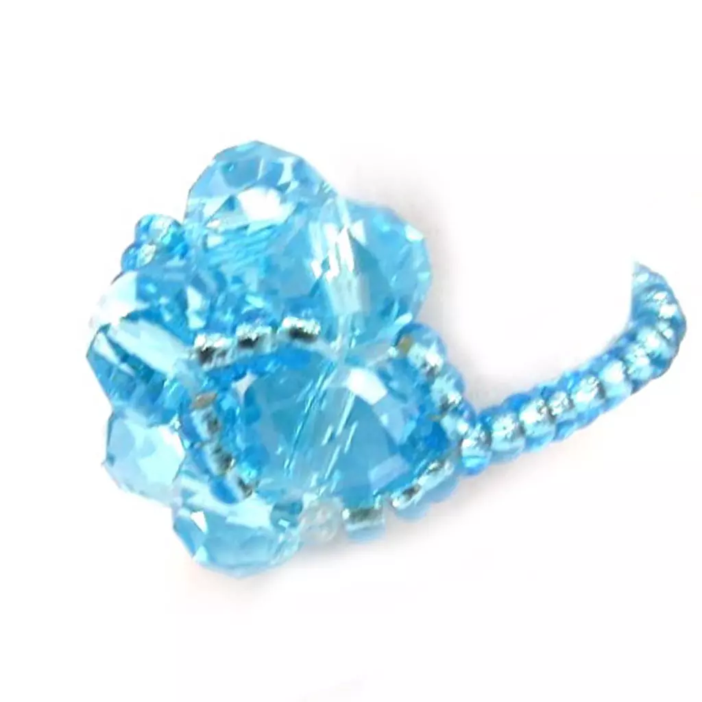 les trésors de lily Bague ajustable perles 'Scarlett' bleu 15 mm [R8212]