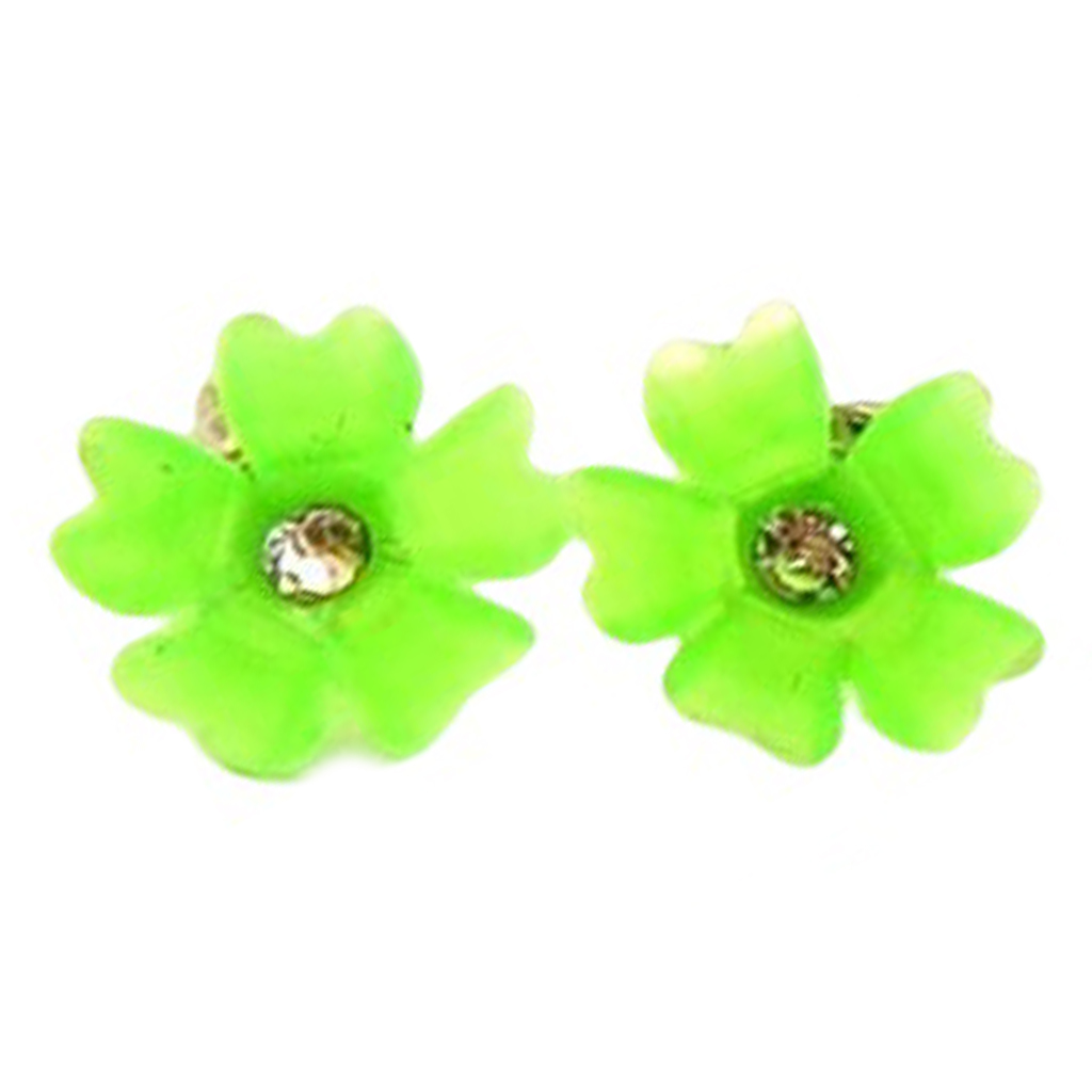 Boucles d\'oreilles \'Flora\' vert - 13 mm - [R8216]
