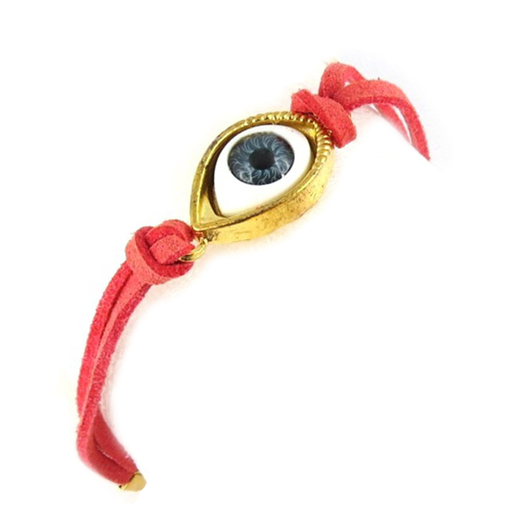 Bracelet créateur \'Oeil de Fatma\' rouge  - [R8225]