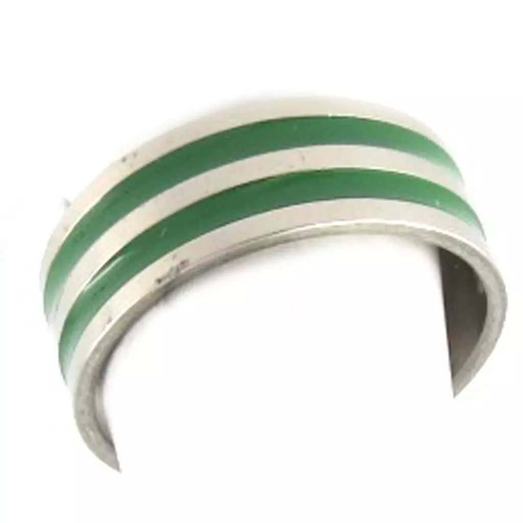 les trésors de lily Bague acier 'Peaceful' vert argenté 7 mm [R8238]