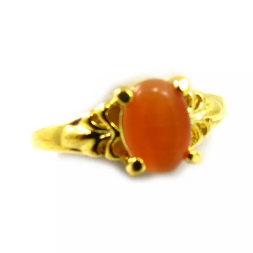 les trésors de lily Bague 'Scarlett' orange 8x6 mm [K7445]