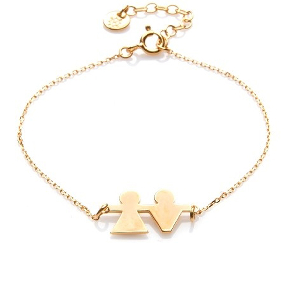 Bracelet plaqué or \'Romeo et Juliette\' doré - 20x11 mm - [N2831]